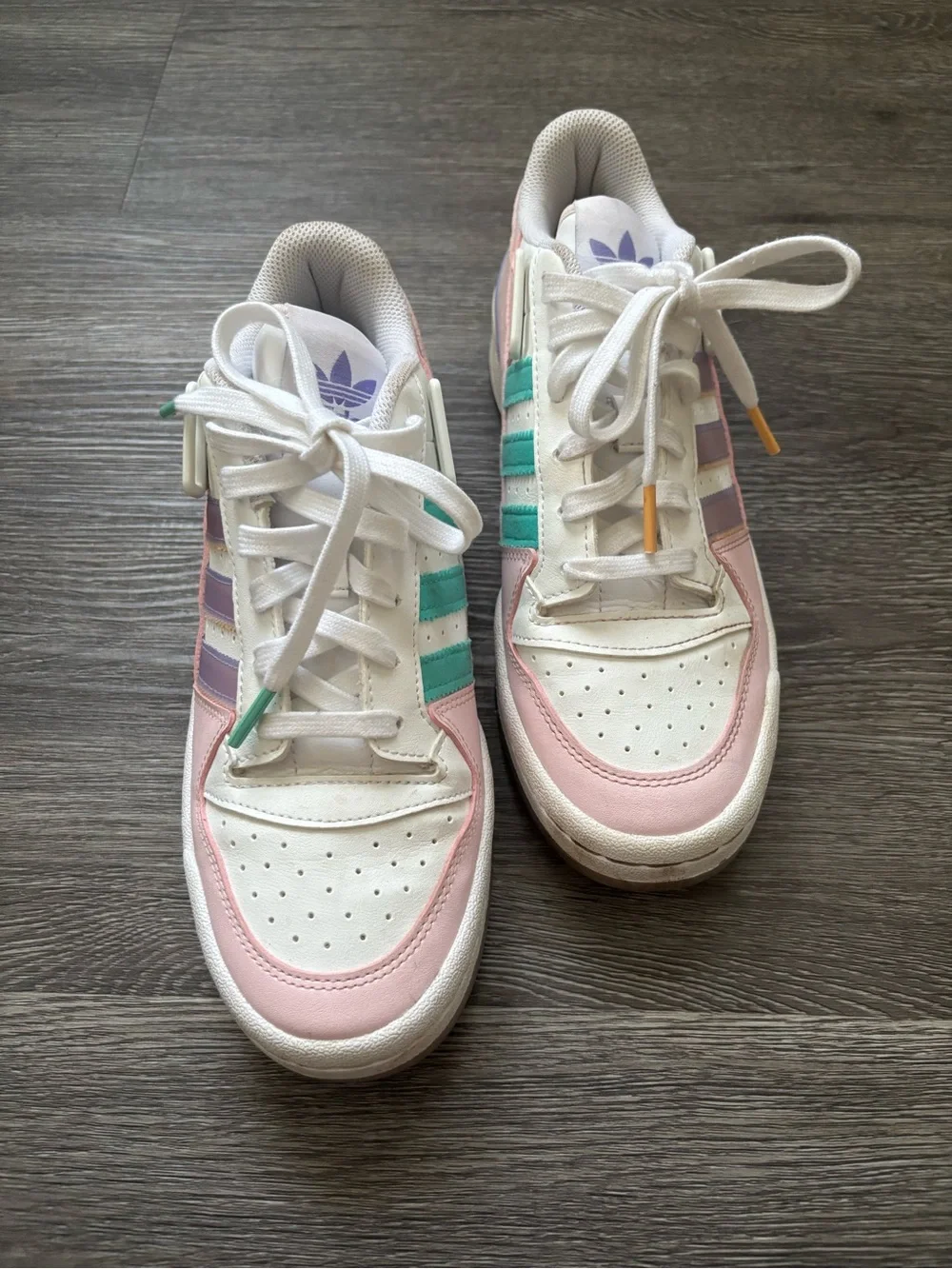 adidas Pastel Pink and Lavender Low-Top Sneakers